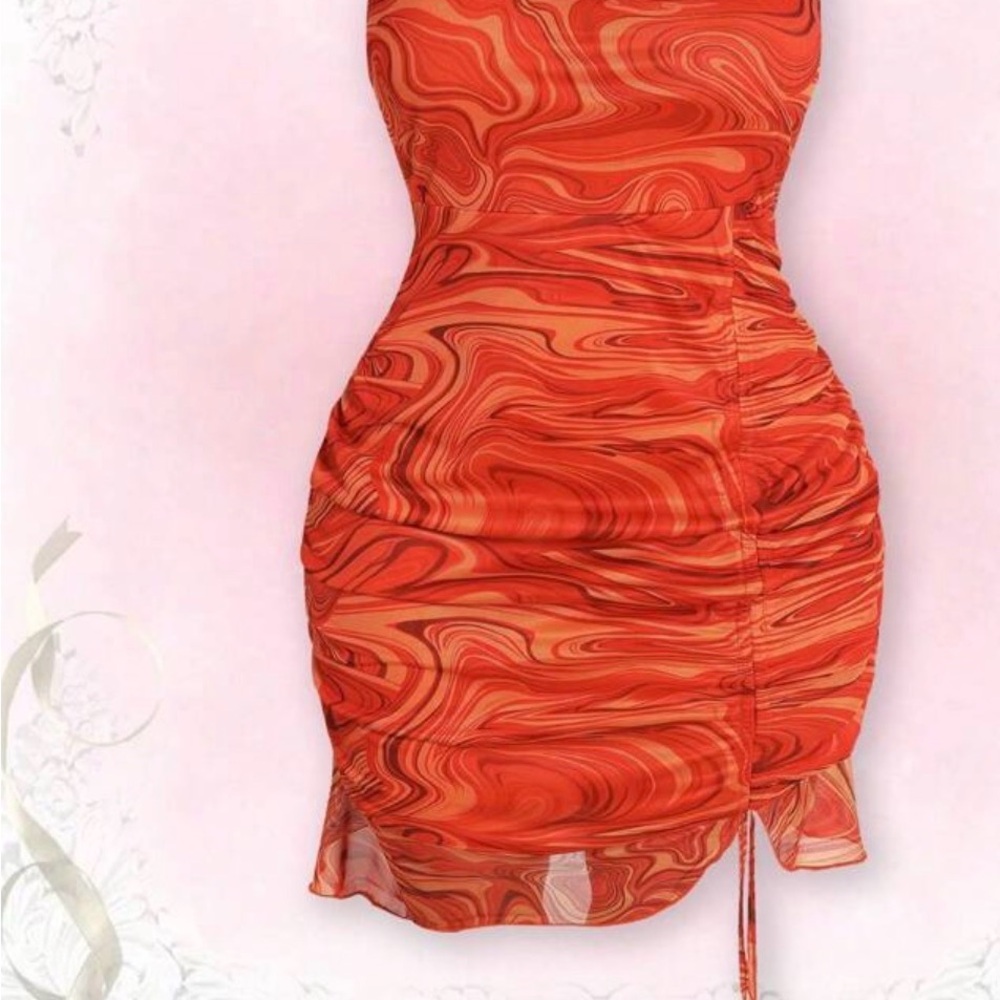 Elegant Swirl Patterned Dress